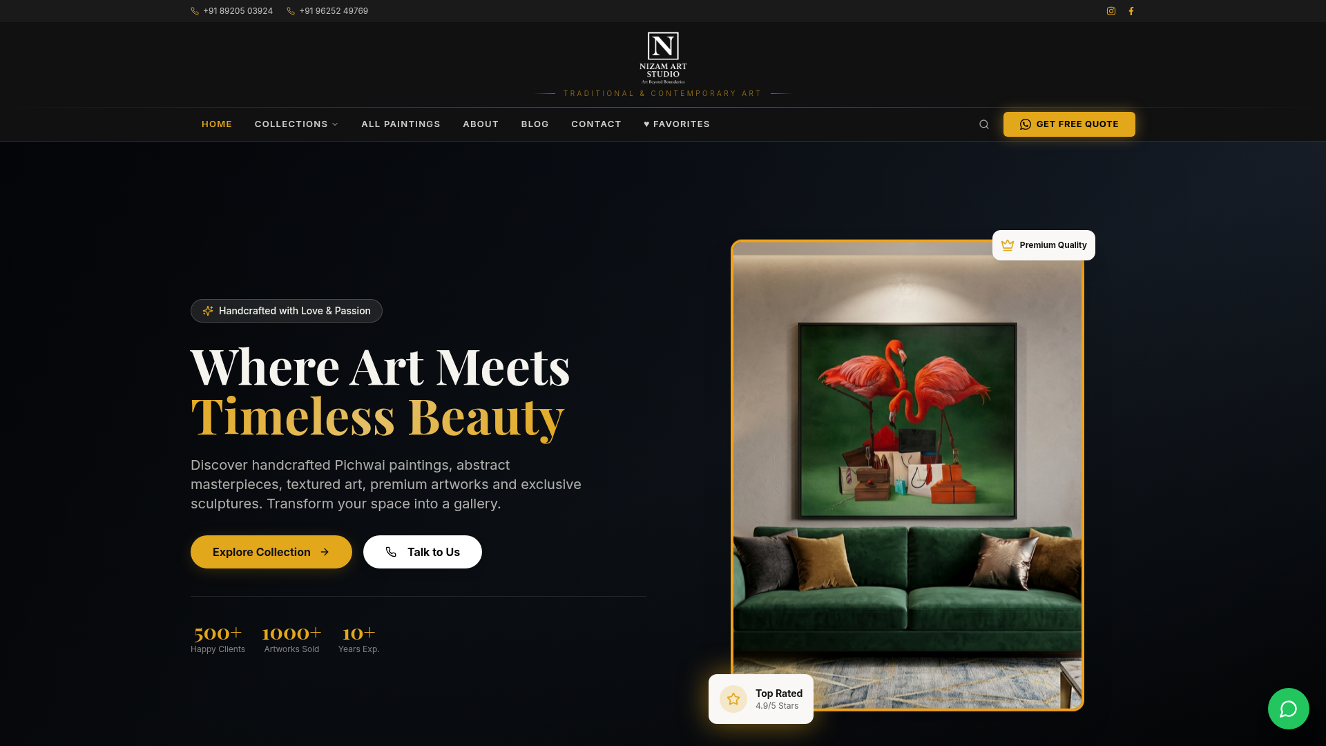 Nizam Art Studio website preview