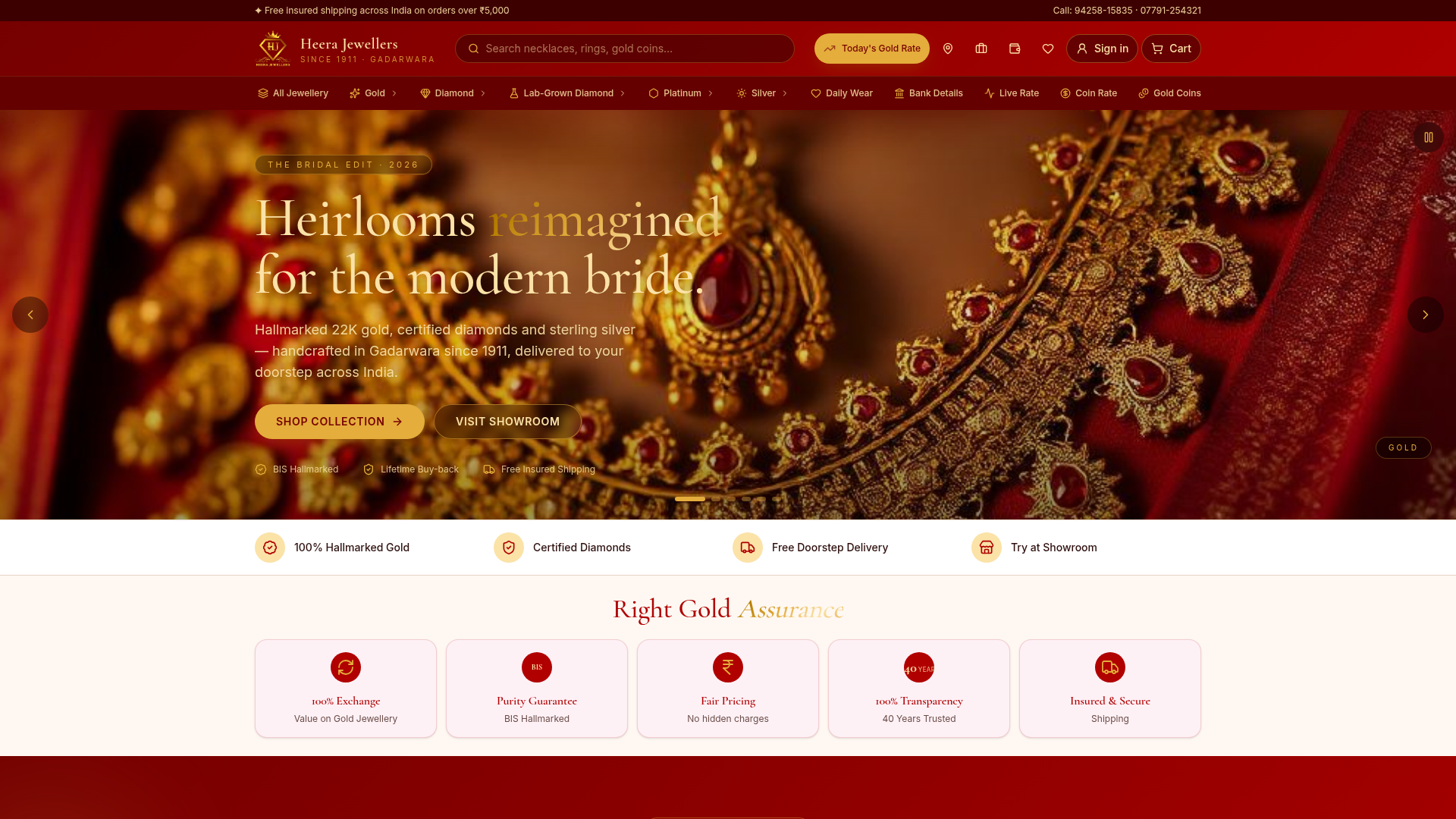 Heeraj Jewellers website preview